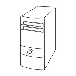 computer case icon in outline style isolated vector image