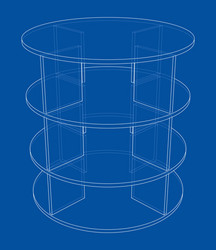 empty showcase outline rendering 3d vector image