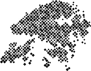 hong kong map from pattern black rhombuses vector image
