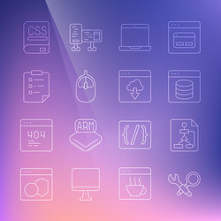 set line debugging flowchart server data web vector image