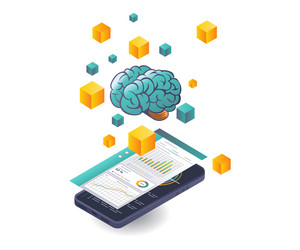 smartphone data analysis in ai blockchain vector image