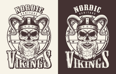 Viking Head Print - Battle Ready Vector Image
