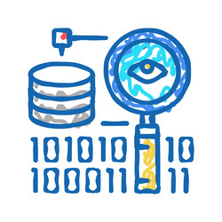 analysis binary digital processing icon doodle vector image
