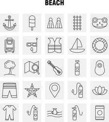 beach line icon for web print and mobile uxui kit vector image