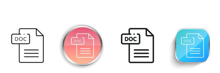 document icon thin linear regular and button vector image
