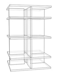 empty showcase outline rendering 3d vector image