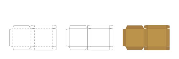 slim square paper box template trim scheme vector