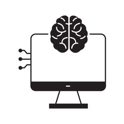 ai computing and smart interface icon design vector image