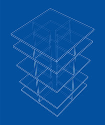 empty showcase outline rendering 3d vector image