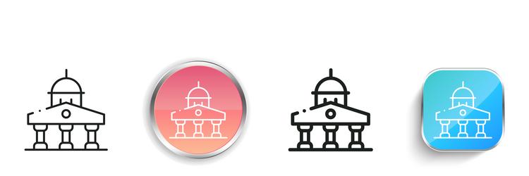 government icon thin linear regular and button vector image