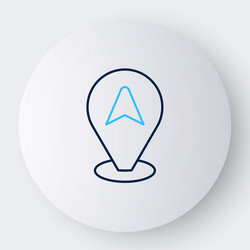line map pointer with taxi car icon isolated vector image