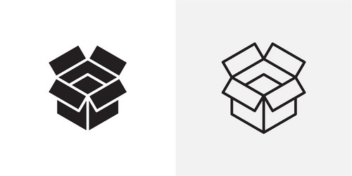 open box icons pack for apps and ui ux desigs vector image