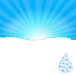 Sanburst background with water drop vector