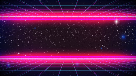 Synthwave neon background bright retro future Vector Image