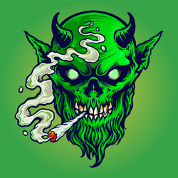 Devil Marijuana Skeleton Vector Image