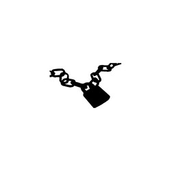 lock chain icon simple style secure company vector image