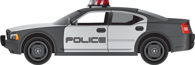 Police car emergency patrol vehicle side view Vector Image