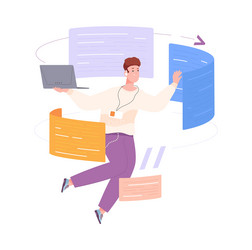 programmer write software development code vector image