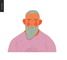 Real people portraits - blond bearded man vector