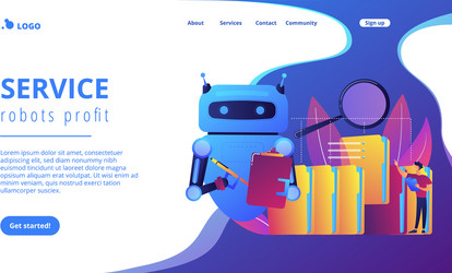 robotic process automation concept landing page vector image