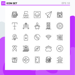 set 25 lines on grid for font virus security vector image