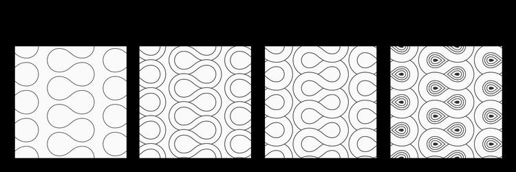set of four abstract seamless patterns vector image