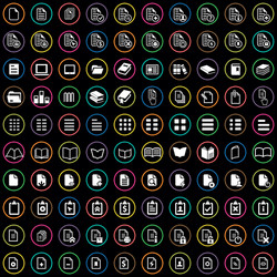 Document 100 icons universal set for web and ui vector