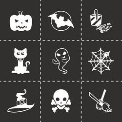 halloween icon set vector