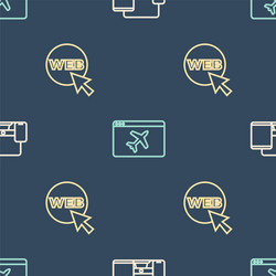 set line monitor mobile tablet web and graphic vector image