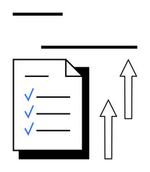 task checklist with progress arrows highlighting vector image