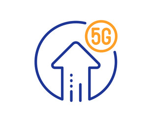 5g upload speed line icon wireless technology vector image
