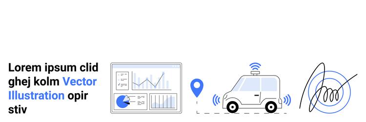 autonomous vehicle navigation with data analytics vector image