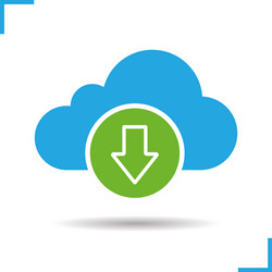 Cloud storage files download icon vector