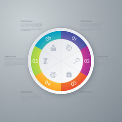 Modern infographics six circle process template Vector Image