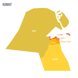 Kuwait political map of administrative divisions Vector Image