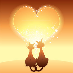 Cats with heart stock vector. Illustration of love, icon - 145005728