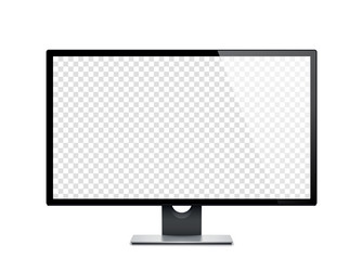 computer display monitor realistic 3d isolated vector