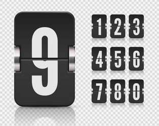 Numeric flip scoreboard set with reflection vector