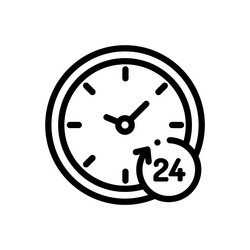 24 hours icon thin linear style design isolated vector image