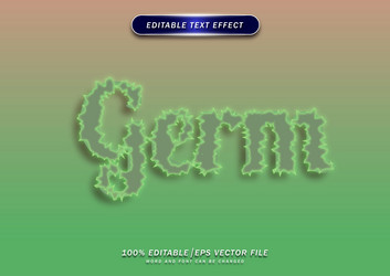 Germ text editable effect with abstract texture vector