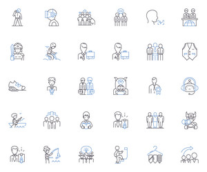 males line icons collection masculine strong vector