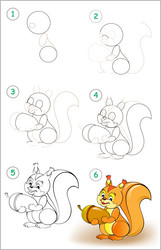page shows how to learn step by draw vector image