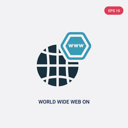Two color world wide web on grid icon from vector