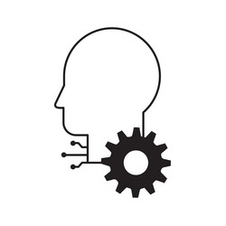 ai-driven human problem solving brain icon design vector image