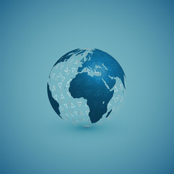 blue globe map with pattern sphere vector image