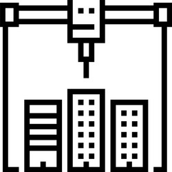 Building layout 3d printer line icon Royalty Free Vector