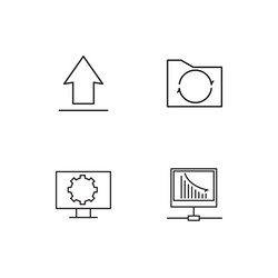 Data analytics linear icons set simple outline vector