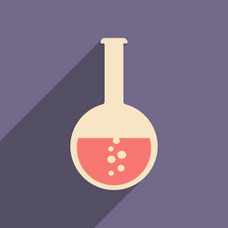 flat with shadow icon and mobile applacation flask vector image