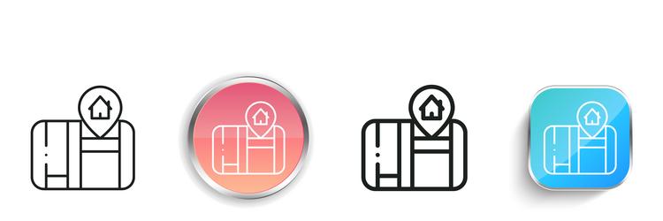 gps icon thin linear regular and button style vector image