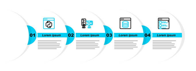 set line browser files server data web hosting vector image